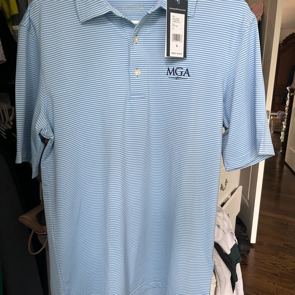 Vineyard Vines Light Blue Striped Polo Shirt